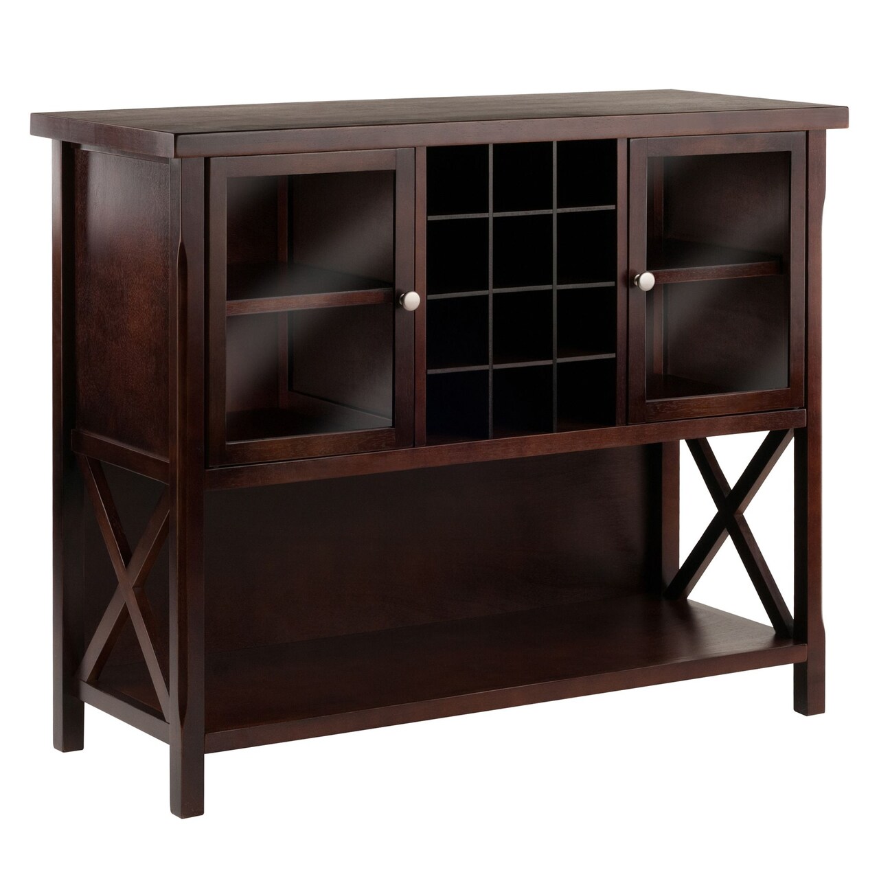 Contemporary Home Living 43.75" Teak Brown Contemporary Buffet Cabinet